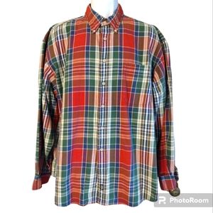 MEN'S Vintage Dockers Levi's Plaid Shirt Button Down Shirt XL Long Sleeve